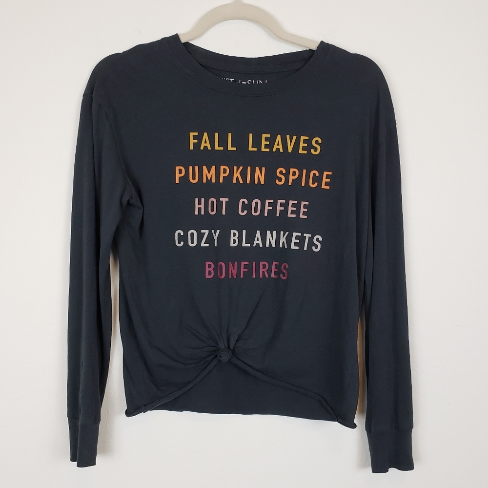 Fall autumn graphic long sleeve tee size XS